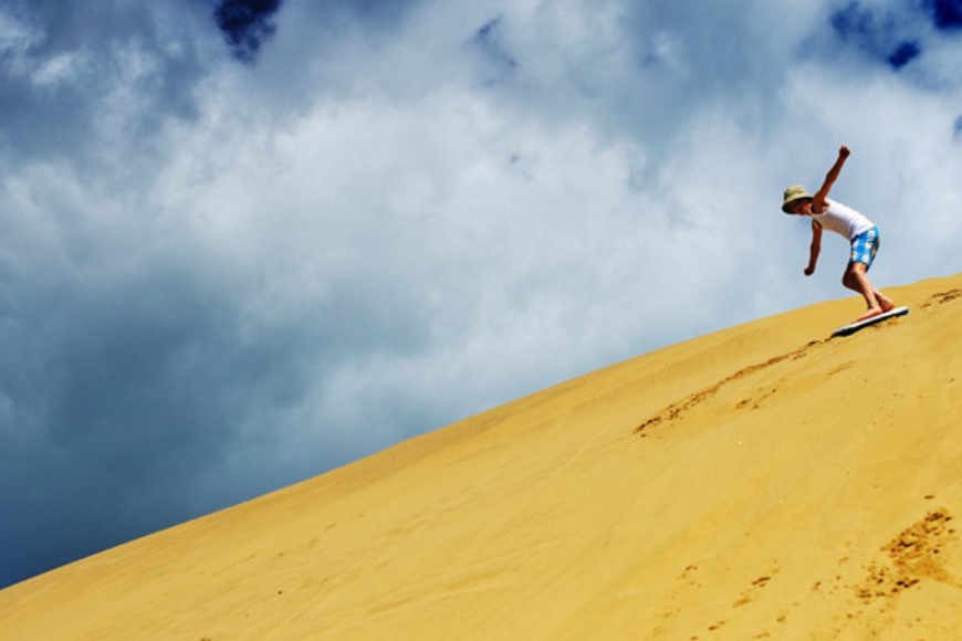 Sandboarding at Opononi Sandboarding at Opononi